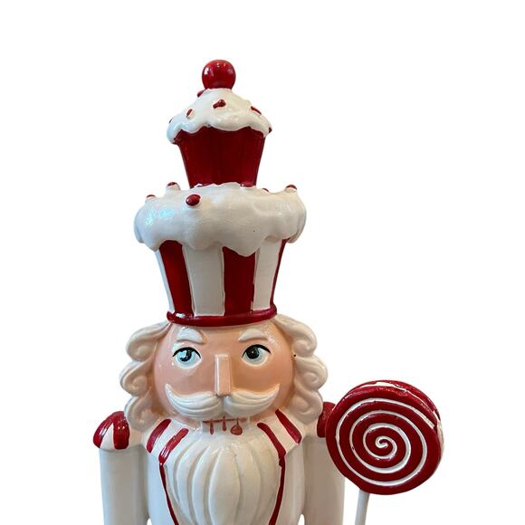 Jingles & Joy Red White Cupcake Peppermint Candy 14in Christmas NUTCRACKER New - Picture 3 of 16